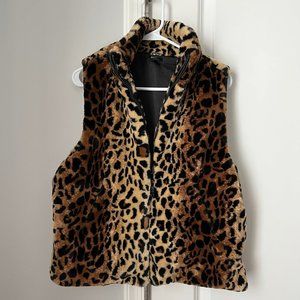 Cejon Faux Cheetah Print Vest Size L